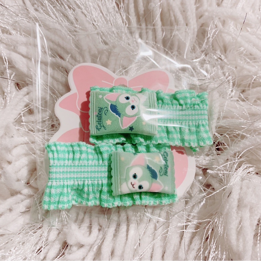 Kawaii green hair clips